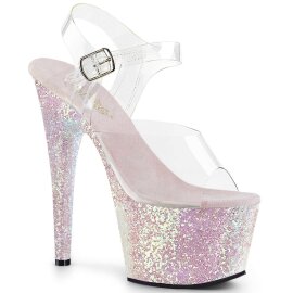 Pleaser Sandalia de Tacón ADORE-708LG Plata...