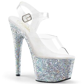 Pleaser Sandalia de Tacón ADORE-708LG Plata...
