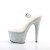 Pleaser Sandalia de Tacón ADORE-708LG Plata Transparente Multi Purpurina EU-35 / US-5