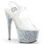 Pleaser Sandalia de Tacón ADORE-708LG Plata Transparente Multi Purpurina EU-37 / US-7