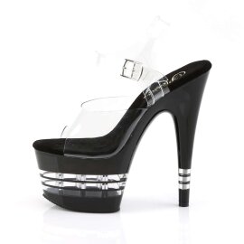 Pleaser Sandalia de Tacón ADORE-708LN Negro Transparente EU-37 / US-7