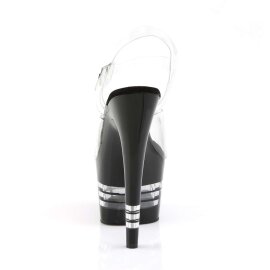 Pleaser Sandalia de Tacón ADORE-708LN Negro Transparente EU-37 / US-7