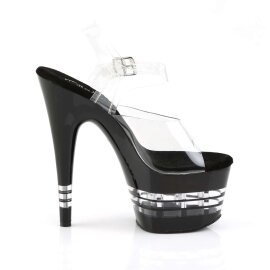 Pleaser Sandalia de Tacón ADORE-708LN Negro Transparente EU-37 / US-7