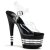 Pleaser Sandalia de Tacón ADORE-708LN Negro Transparente EU-37 / US-7