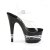 Pleaser Sandalia de Tacón ADORE-708LN Negro Transparente EU-37 / US-7