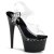 Pleaser Sandalia de Tacón ADORE-708LS Negro Transparente EU-38 / US-8
