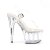 Pleaser Sandalia de Tacón ADORE-708LS Plata Transparente EU-38 / US-8
