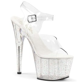 Pleaser Sandalia de Tacón ADORE-708MG Plata...