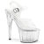 Pleaser Sandalia de Tacón ADORE-708MMG Plata Transparente EU-38 / US-8