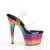Pleaser Sandalia de Tacón ADORE-708MRB Transparente Multicolor Metálico EU-35 / US-5