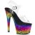 Pleaser Sandalia de Tacón ADORE-708MRB Transparente Multicolor Metálico EU-38 / US-8