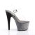 Pleaser Sandalia de Tacón ADORE-708OMBRE Plata Transparente-Negro Ocre EU-38 / US-8