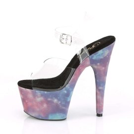 Pleaser Sandalia de Tacón ADORE-708REFL Transparente Estampado Galaxia EU-35 / US-5