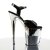Pleaser Sandalia FLAMINGO-809 Negro Charol Plata Metalizado EU-37 / US-7