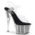 Pleaser Sandalia de Tacón ADORE-708SRS Plata Transparente Negro EU-35 / US-5
