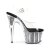 Pleaser Sandalia de Tacón ADORE-708SRS Plata Transparente Negro EU-35 / US-5