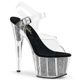 Pleaser Sandalia de Tacón ADORE-708SRS Plata...