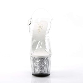 Pleaser Sandalia de Tacón ADORE-708SRS Plata...