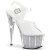 Pleaser Sandalia de Tacón ADORE-708SRS Plata Transparente Plata Metalizado EU-41 / US-11