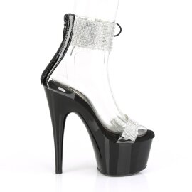 Pleaser Sandalias de plataforma ADORE-727RS con pedrería transparente negra EU-39 / US-9 Seminuevos