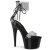 Pleaser Sandalias de plataforma ADORE-727RS con pedrería transparente negra EU-39 / US-9 Seminuevos