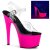 Pleaser Sandalia de Tacón ADORE-708UV Transparente Rosa Claro Neón EU-40 / US-10