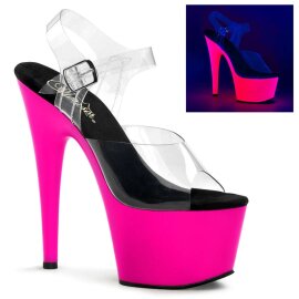 Pleaser Sandalia de Tacón ADORE-708UV Transparente...