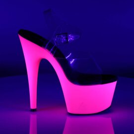 Pleaser Sandalia de Tacón ADORE-708UV Transparente Rosa Claro Neón EU-37 / US-7