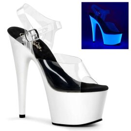 Pleaser Sandalia de Tacón ADORE-708UV Transparente...