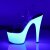 Pleaser Sandalia de Tacón ADORE-708UV Transparente Blanco-Neón EU-37 / US-7