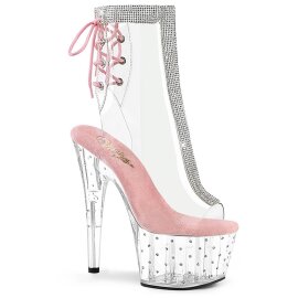 Pleaser STARDUST-1018C-2RS Plataforma Botines de Tobillo Transparente Rosa EU-35 / US-5