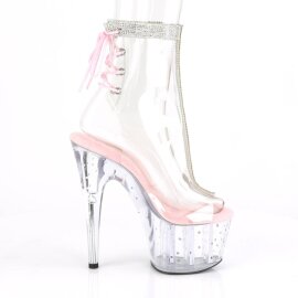 Pleaser STARDUST-1018C-2RS Plataforma Botines de Tobillo Transparente Rosa EU-35 / US-5