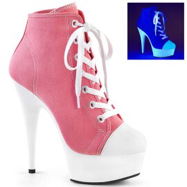 Pleaser ankle boot DELIGHT-600SK-02 Pink Neon-White EU-36 / US-6
