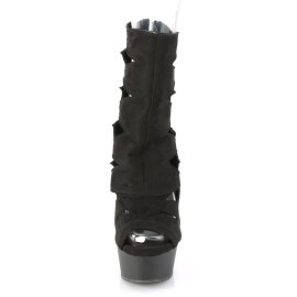 Pleaser DELIGHT-1014 platform ankle boots artificial suede Black EU-40 / US-10