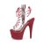 Pleaser ADORE-700-30FS Plateau Ankle Boots Faux Suede Transparent Red B-Stock