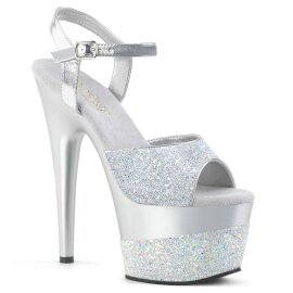 Pleaser Sandalia de Tacón ADORE-709-2G Plata Multi...