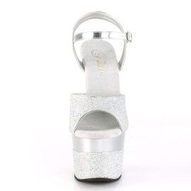 Pleaser Sandalia de Tacón ADORE-709-2G Plata Multi...