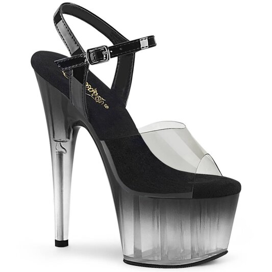 Pleaser ADORE-708T-2 Sandalia de Tacón Plataforma Ahumado Negro Transparente EU-38 / US-8