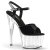 Pleaser Sandalia de Tacón ADORE-709 Negro Charol Transparente EU-35 / US-5
