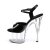 Pleaser Sandalia de Tacón ADORE-709 Negro Charol Transparente EU-35 / US-5