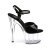 Pleaser Sandalia de Tacón ADORE-709 Negro Charol Transparente EU-35 / US-5
