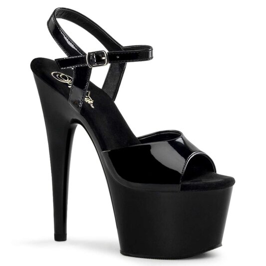 Pleaser Sandalia de Tacón ADORE-709 Negro Charol EU-35 / US-5