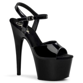 Pleaser Sandalia de Tacón ADORE-709 Negro Charol...