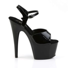 Pleaser Sandalia de Tacón ADORE-709 Negro Charol EU-38 / US-8