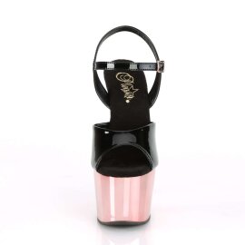 Pleaser Sandalia de Tacón ADORE-709 Negro Oro...
