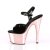 Pleaser Sandalia de Tacón ADORE-709 Negro Oro Rosado Claro Metalizado EU-35 / US-5