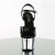 Pleaser Sandalia de Tacón ADORE-709 Negro Plata Metalizado EU-35 / US-5