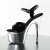 Pleaser Sandalia de Tacón ADORE-709 Negro Plata Metalizado EU-35 / US-5