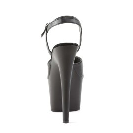 Pleaser Sandalia de Tacón ADORE-709 Negro Imitación Cuero EU-35 / US-5