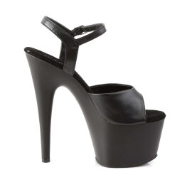 Pleaser Sandalia de Tacón ADORE-709 Negro Imitación Cuero EU-35 / US-5